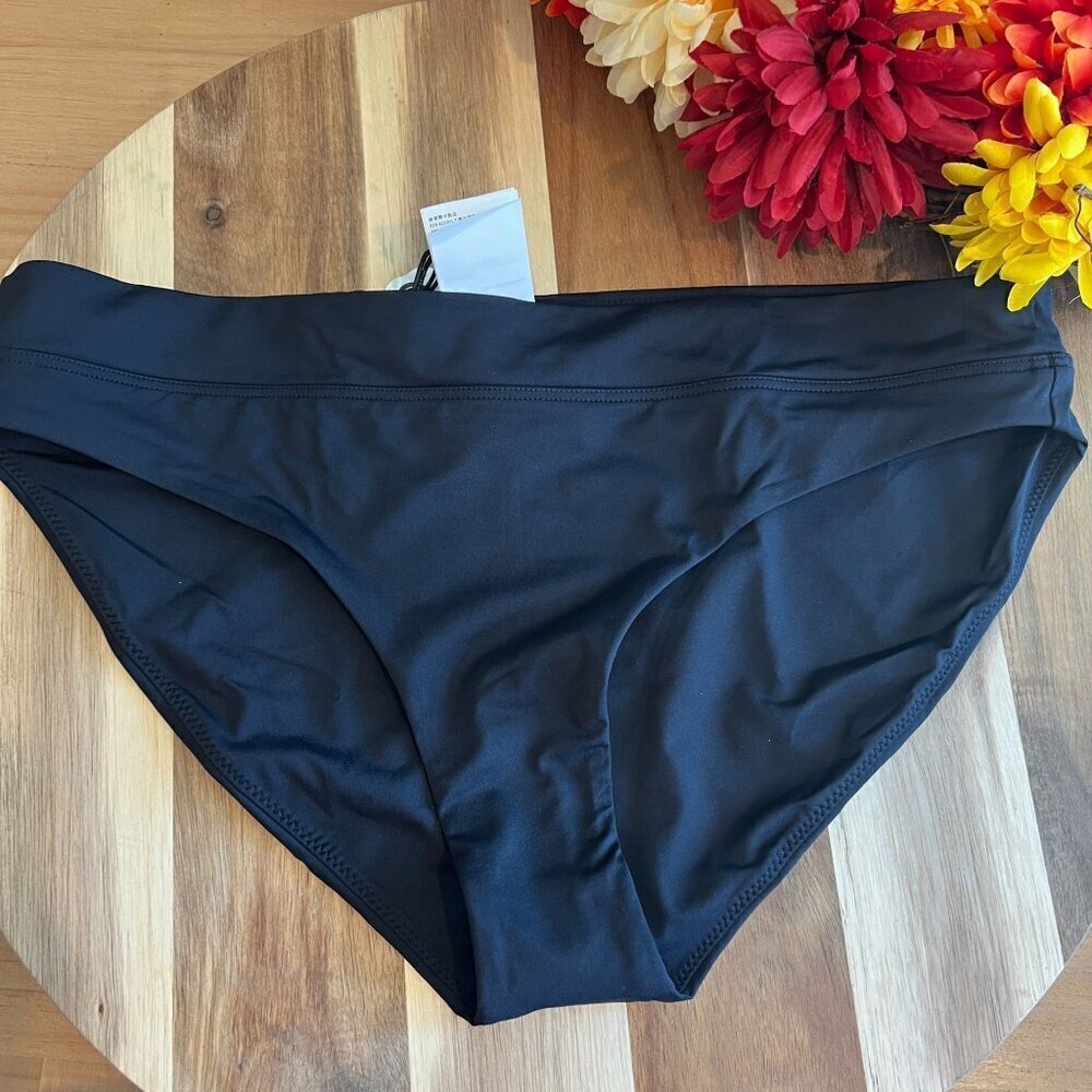 PrAna Womens Summer Wave Swim Bottom LARGE in Black